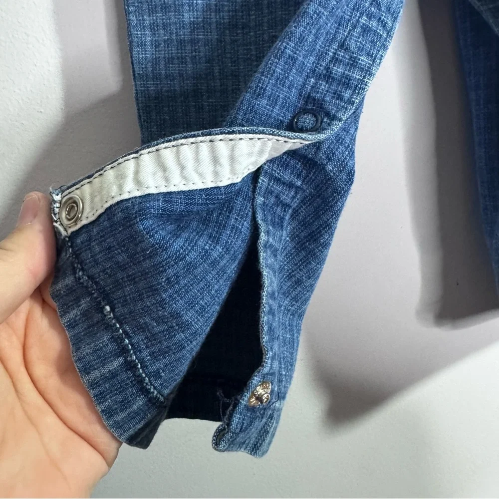Vintage Carter’s Overalls 18M Blue Plaid Denim Baby Romper 90s USA